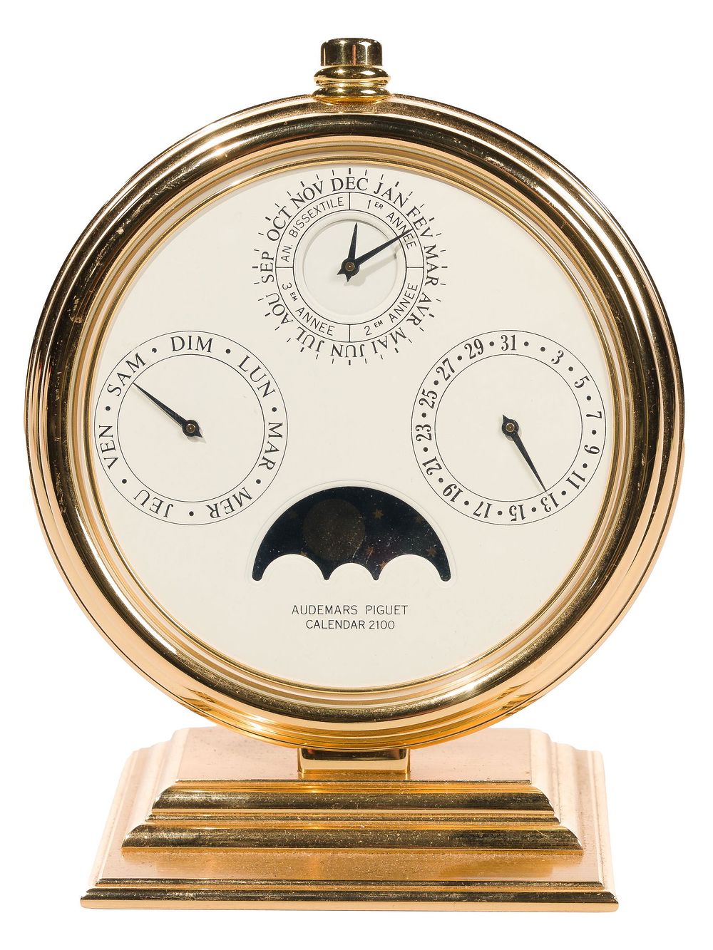 Lot 360: Audemars Piguet French Gilt Brass Perpetual Desk Calendar 2100