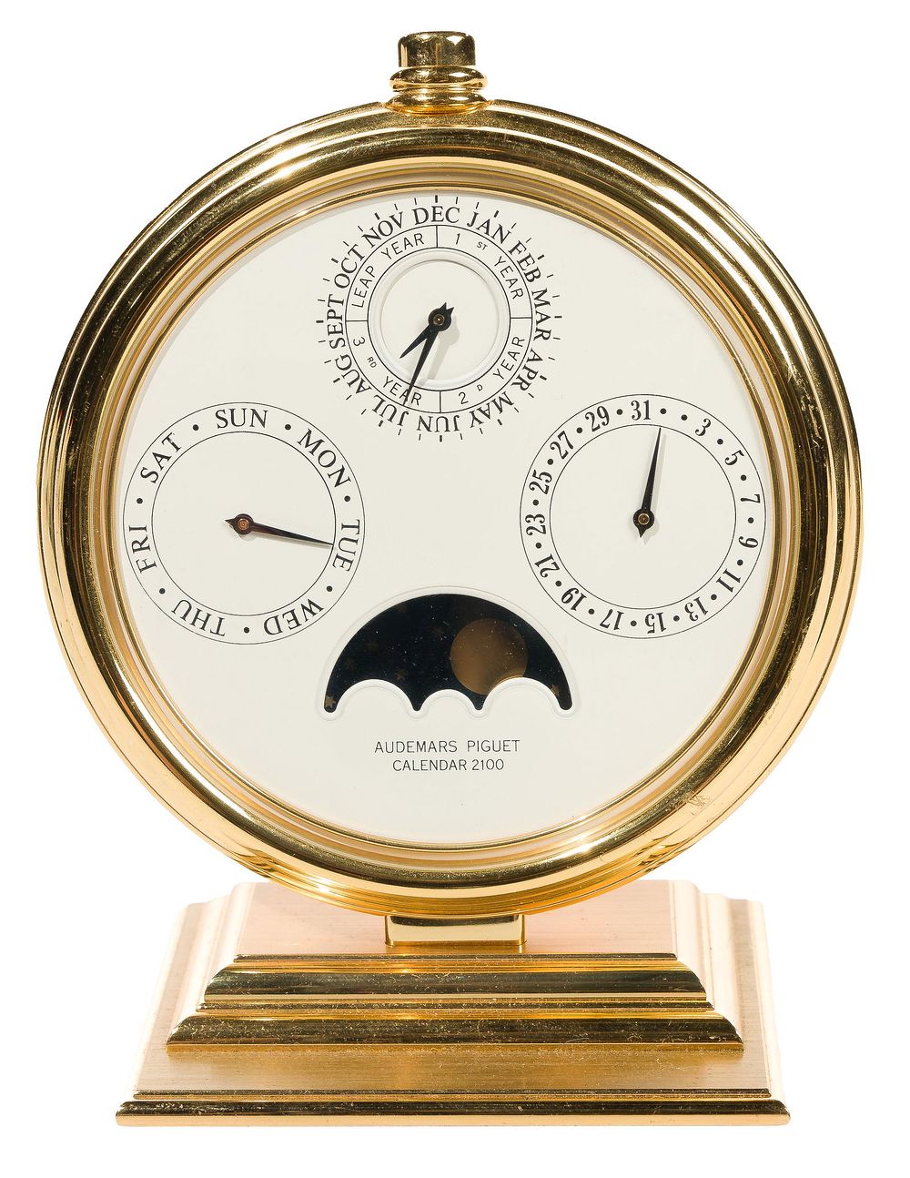 Lot 361: Audemars Piguet English Gilt Brass Perpetual Desk Calendar 2100
