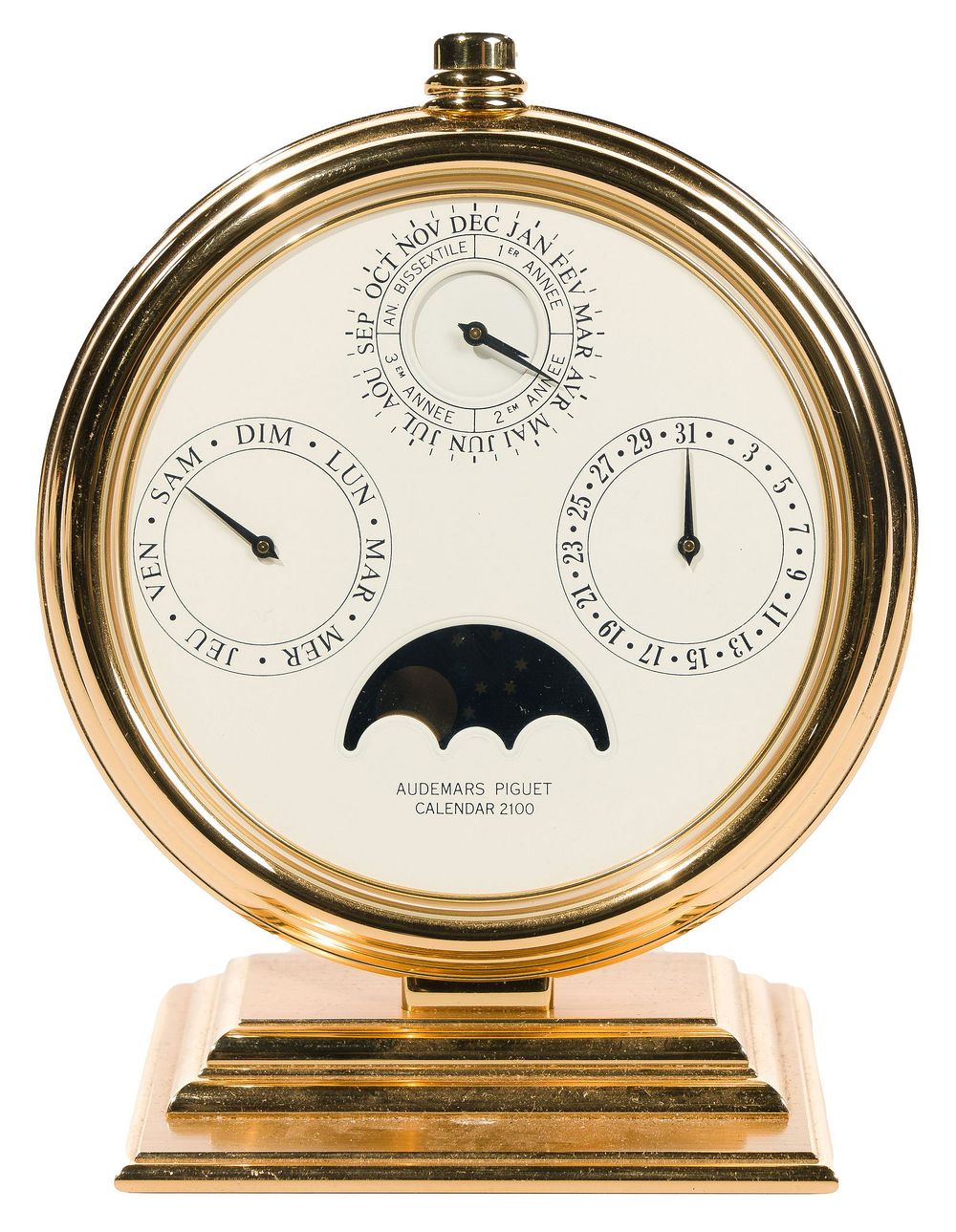 Lot 362: Audemars Piguet French Gilt Brass Perpetual Desk Calendar 2100