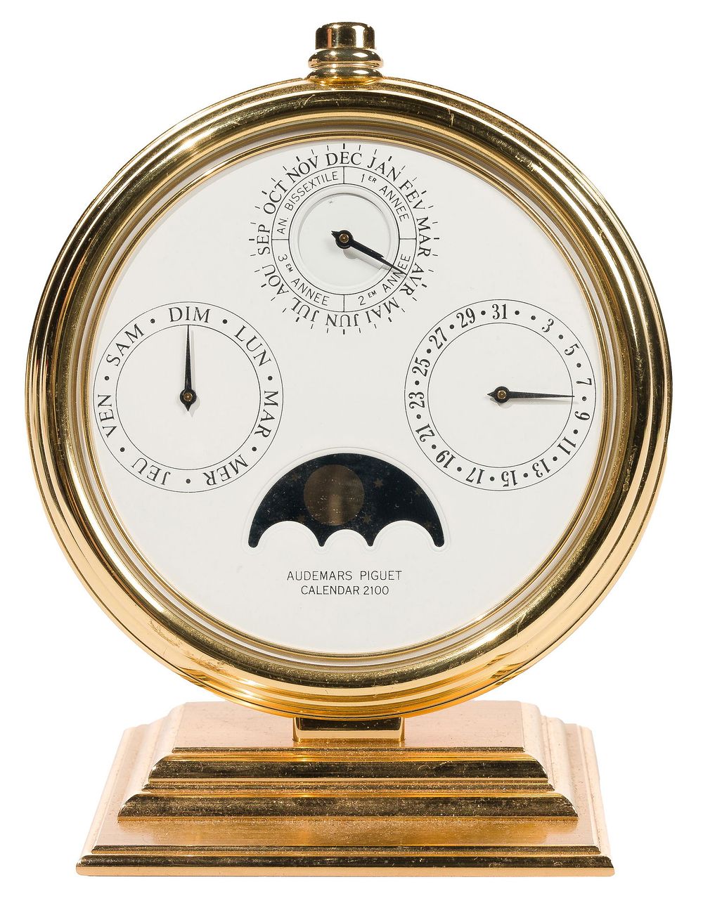 Lot 363: Audemars Piguet French Gilt Brass Perpetual Desk Calendar 2100