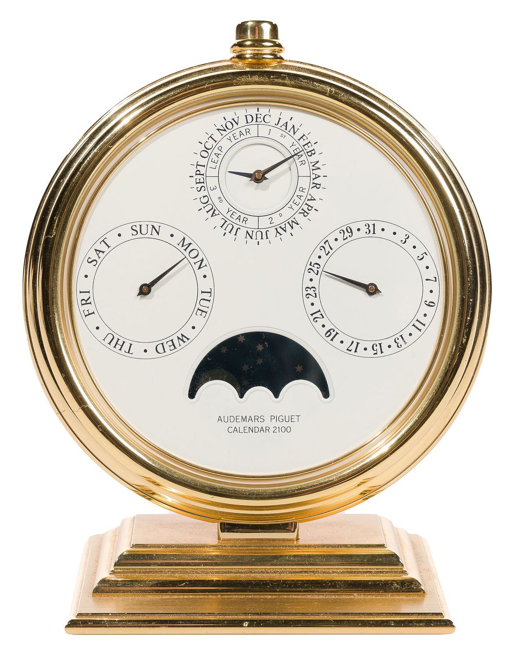 Lot 364: Audemars Piguet English Gilt Brass Perpetual Desk Calendar 2100