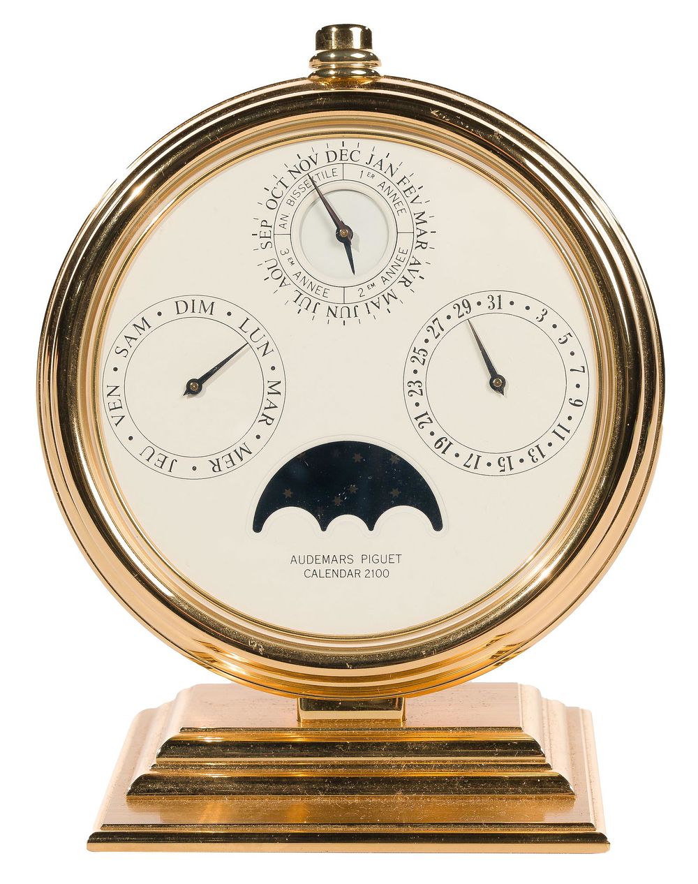 Lot 370: Audemars Piguet French Gilt Brass Perpetual Desk Calendar 2100