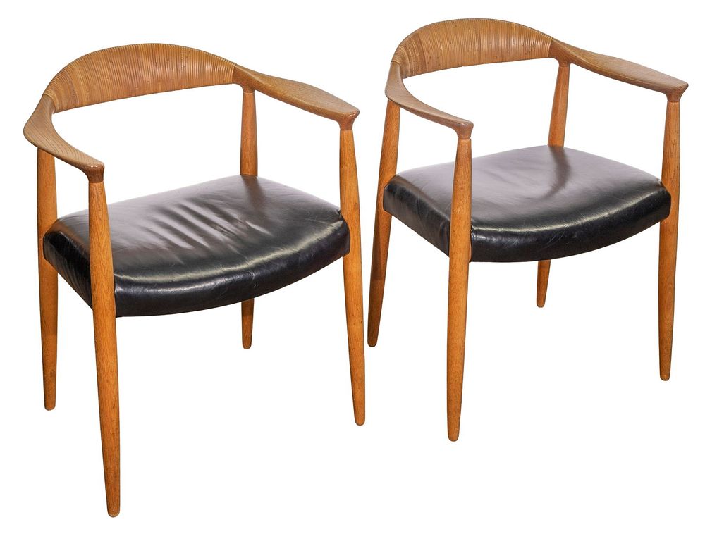 Lot 416: Attributed to Hans Wegner "The Chair" Chairs