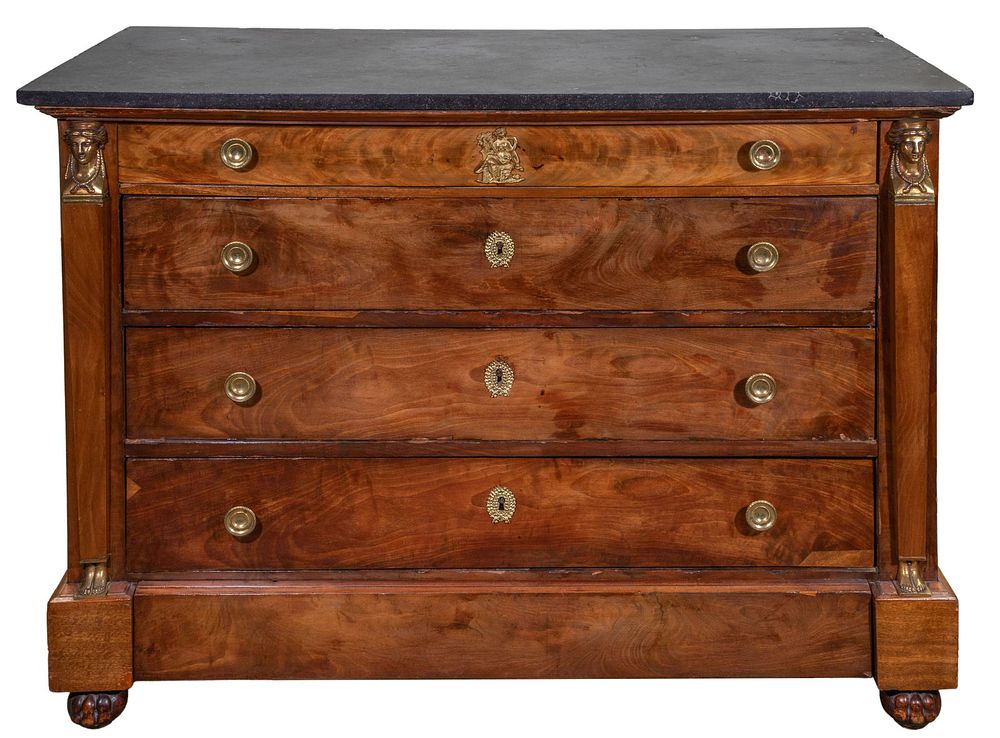 Lot 423: French Empire Style Chest of Drawers
