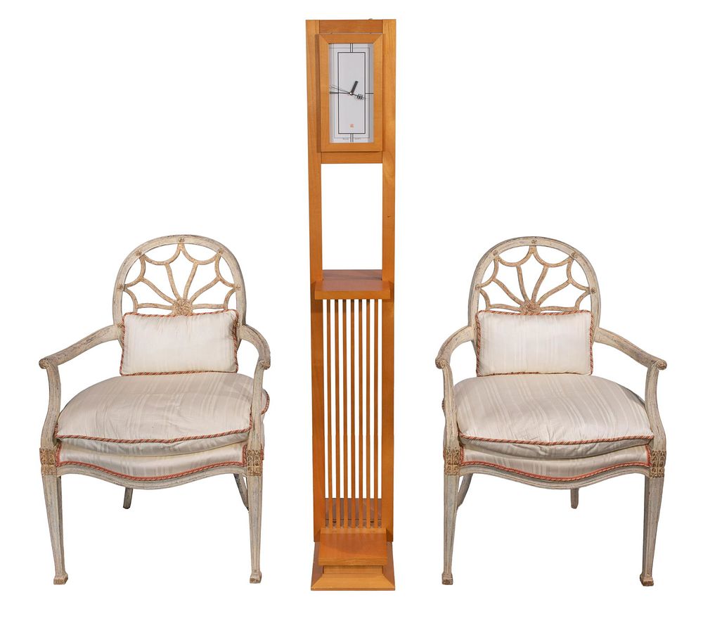 Lot 434: Hepplewhite Style Armchairs