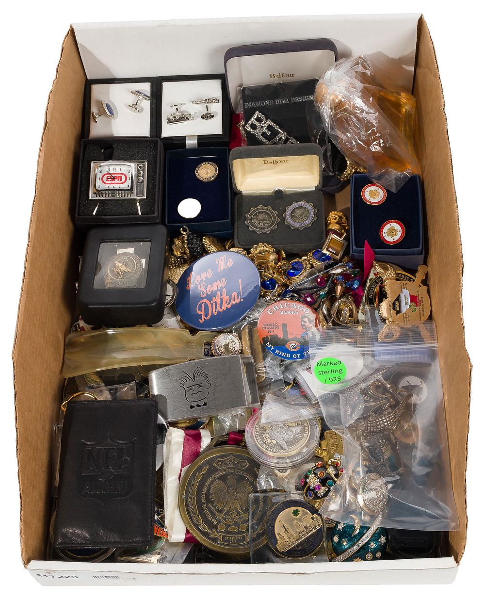Lot 450: Sterling Silver and Costume Jewelry and Accessory Assortment