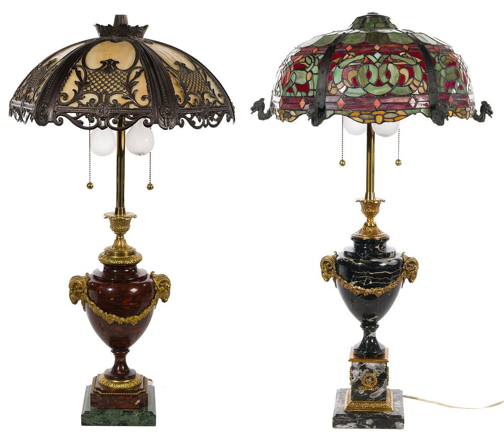 Lot 486: Stained Glass Style Table Lamps