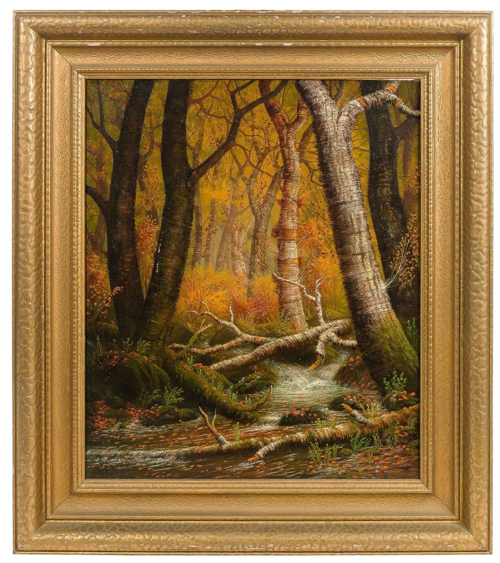 Lot 159: James Stewart (American, 1852-1941) 'Autumn Tints' Oil on Canvas