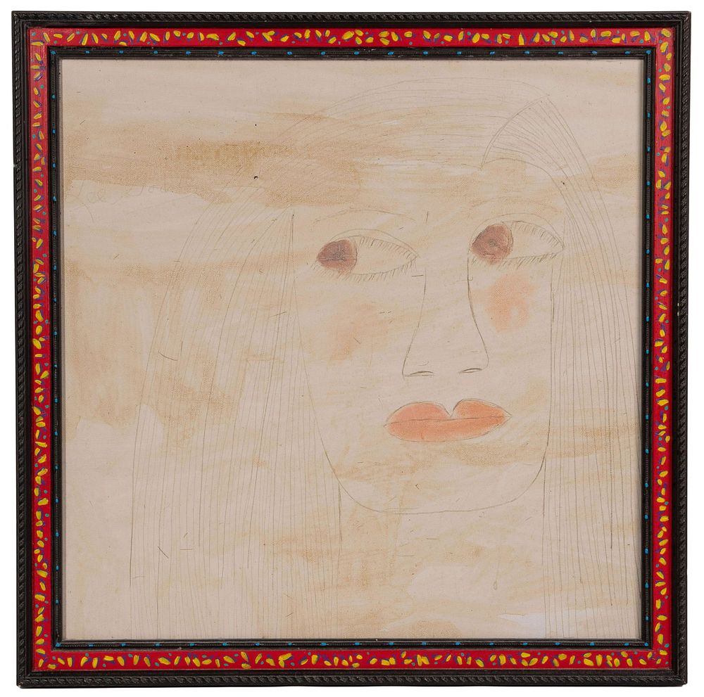 Lot 166: Lee Godie (American, 1908-1994) Mixed Media on Canvas Board