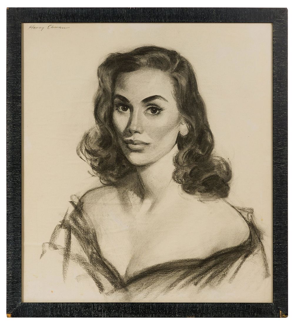 Lot 169: Harry Ekman (American, 1923-1999) Charcoal on Paper
