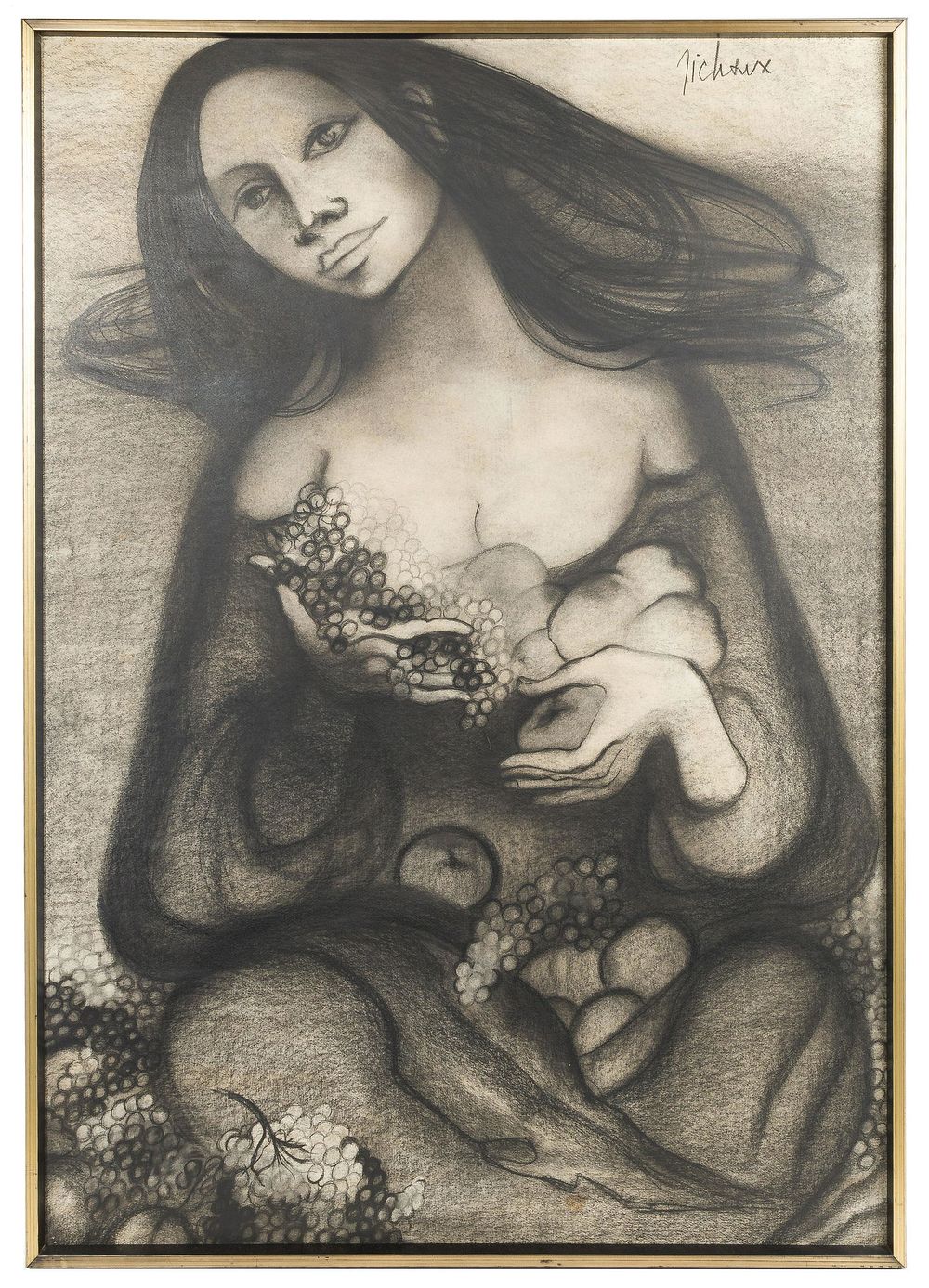 Lot 190: Michele Michaux (French, b.1927) Charcoal on Paper
