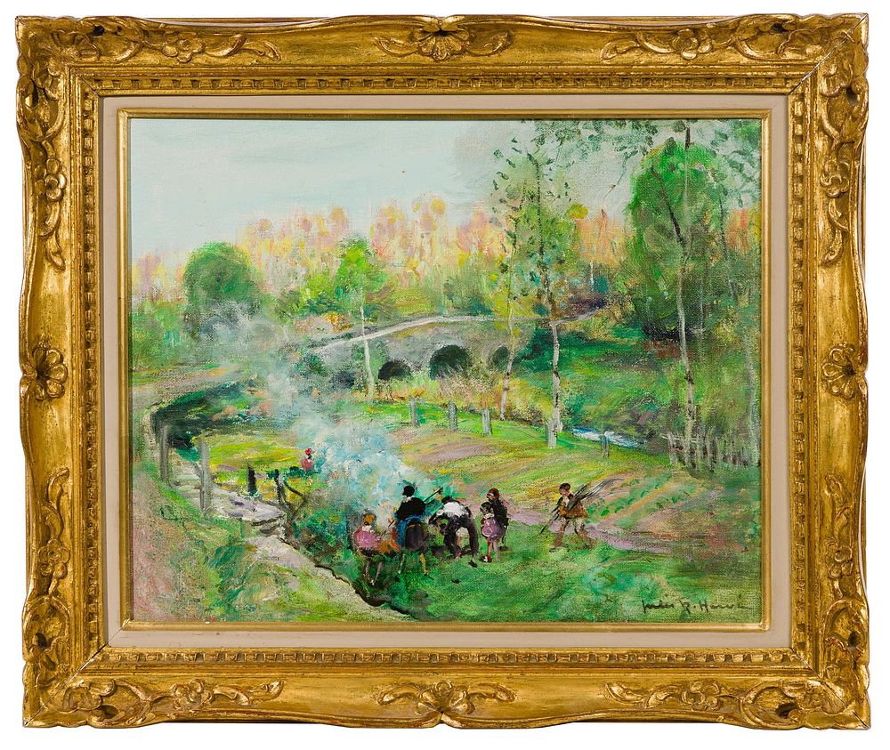 Lot 199: Jules R. Herve (French, 1887-1981) Oil on Linen