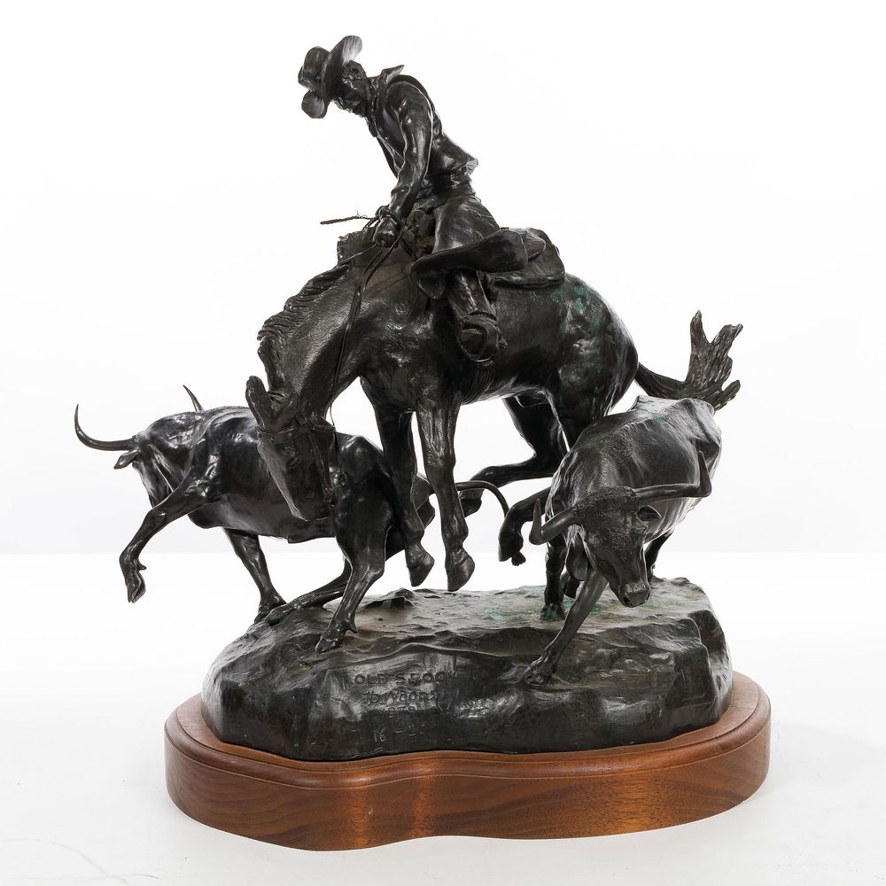 Lot 213: J. D. Woods (American, 1930-2011) 'Old Spook' Bronze Sculpture