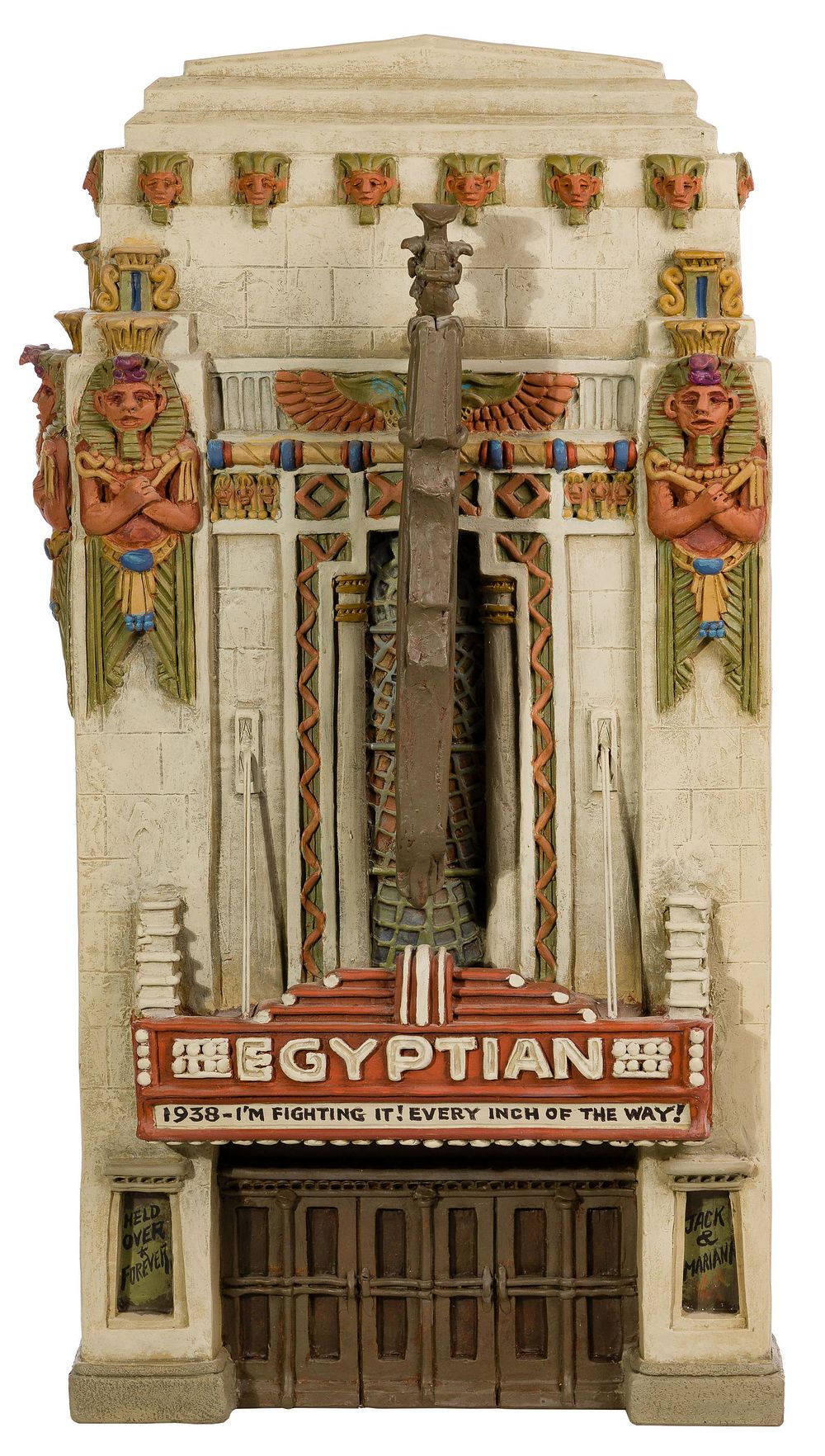 Lot 242: Alice 'Zani' Jacobsen (American, 1928-1993) 'Egyptian Theater' Plaster Relief Sculpture