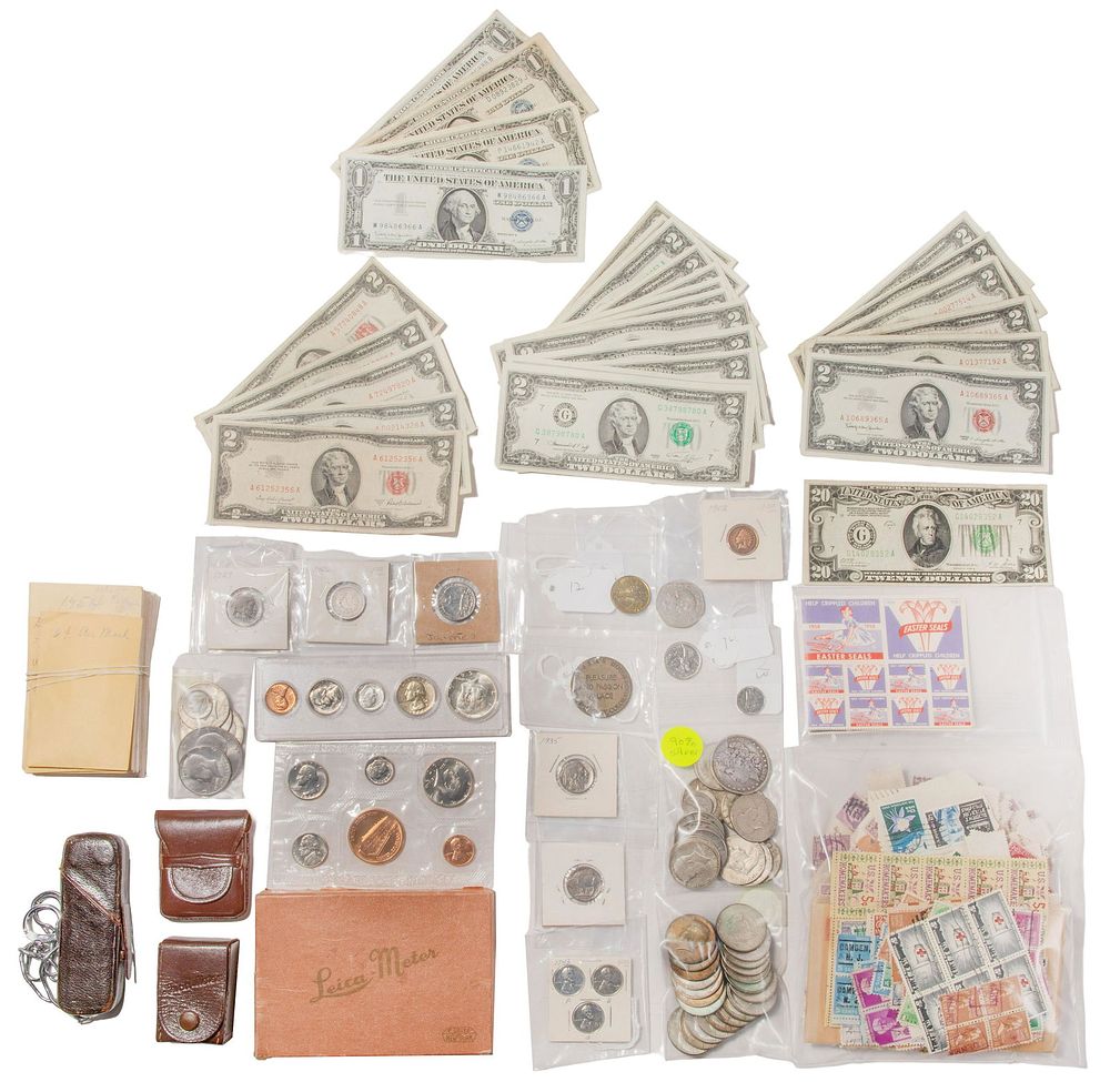 Lot 285: Coin and Stamp Assortment