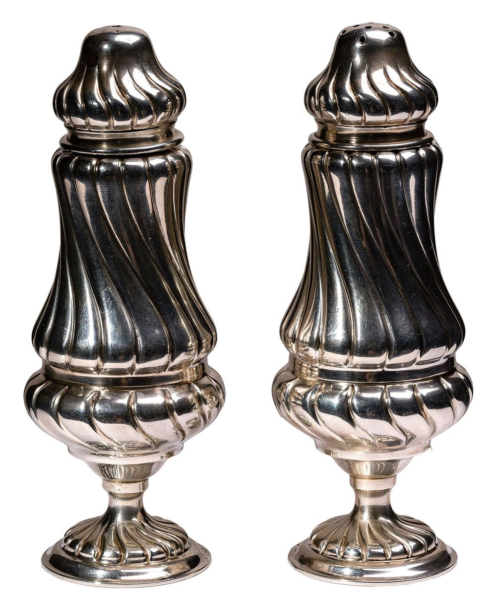 Lot 293: Buccellati 'Binc' Sterling Silver Salt and Pepper Set
