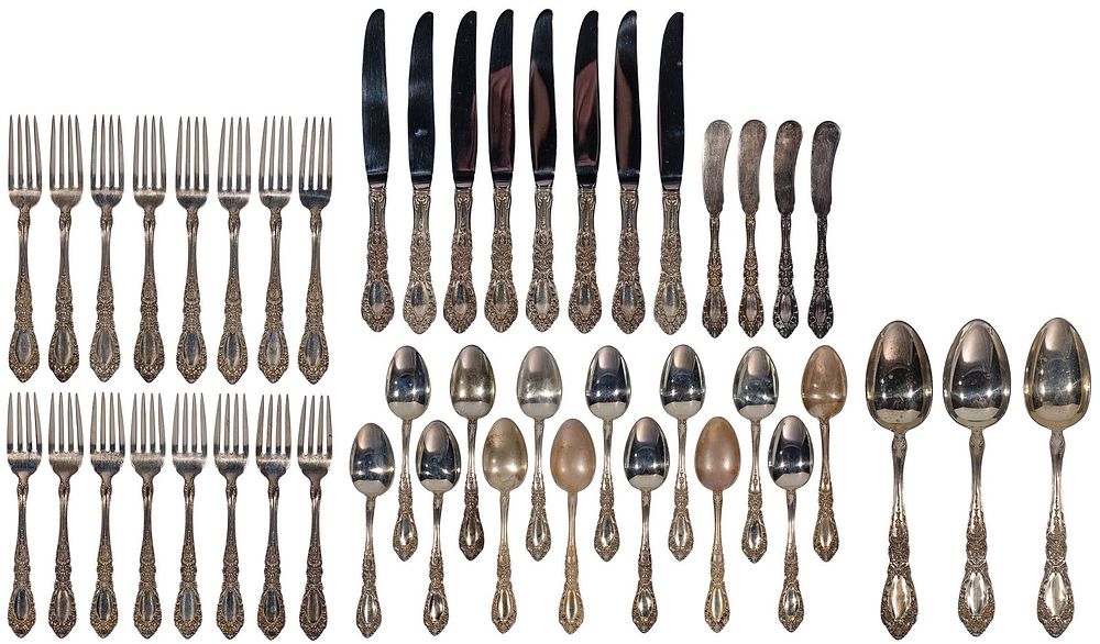Lot 300: Alvin 'Prince Eugene' Sterling Silver Flatware Service