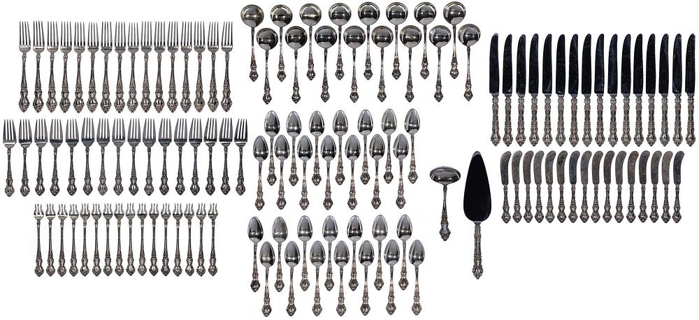 Lot 305: Watson 'Meadow Rose' Sterling Silver Flatware