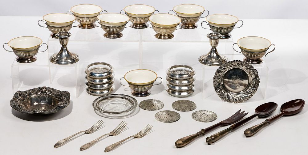 Lot 319: Sterling Silver Tableware Assortment