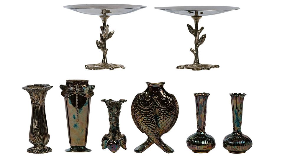 Lot 322: Christofle Silverplate Bud Vase Assortment
