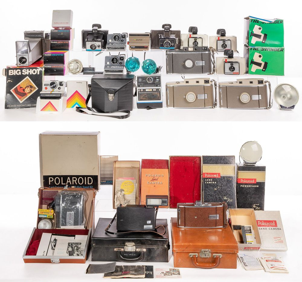 Lot 334: Polaroid Camera and Accessory Assortment