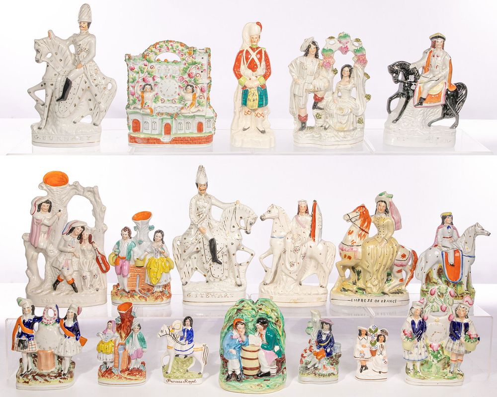 Lot 361: Staffordshire Porcelain Figurine Assortment