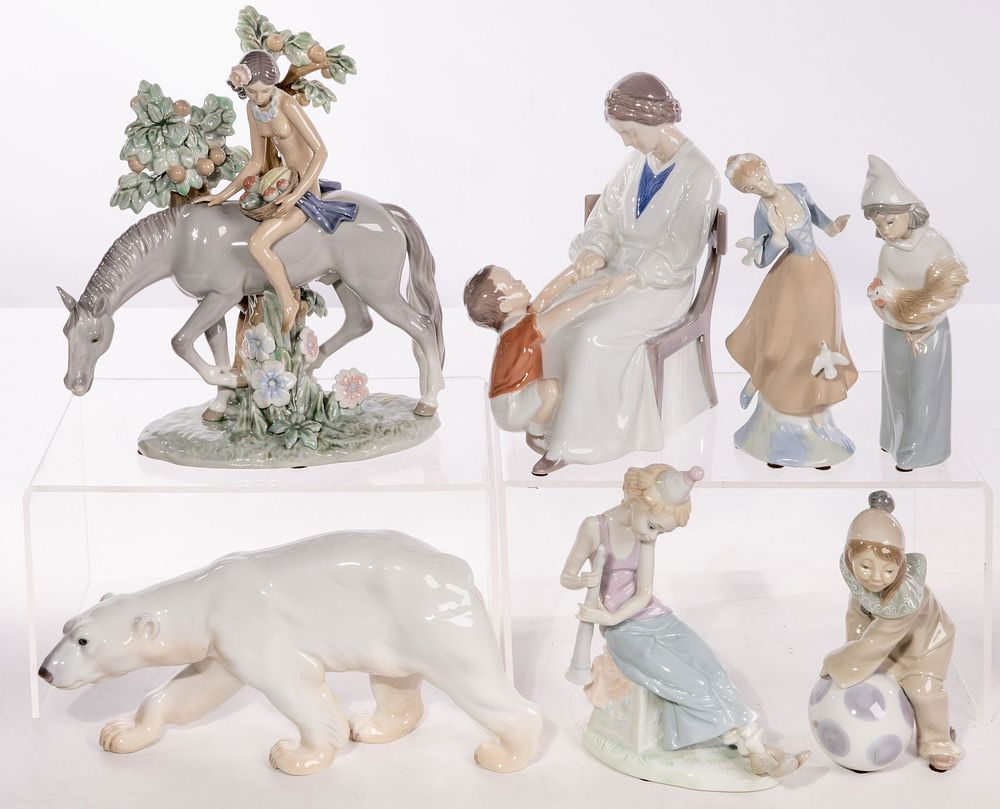 Lot 362: Lladro and Royal Copenhagen Figurine Assortment