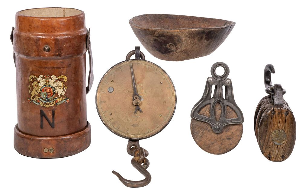 Lot 365: British Royal Navy Leather Cordite Bucket