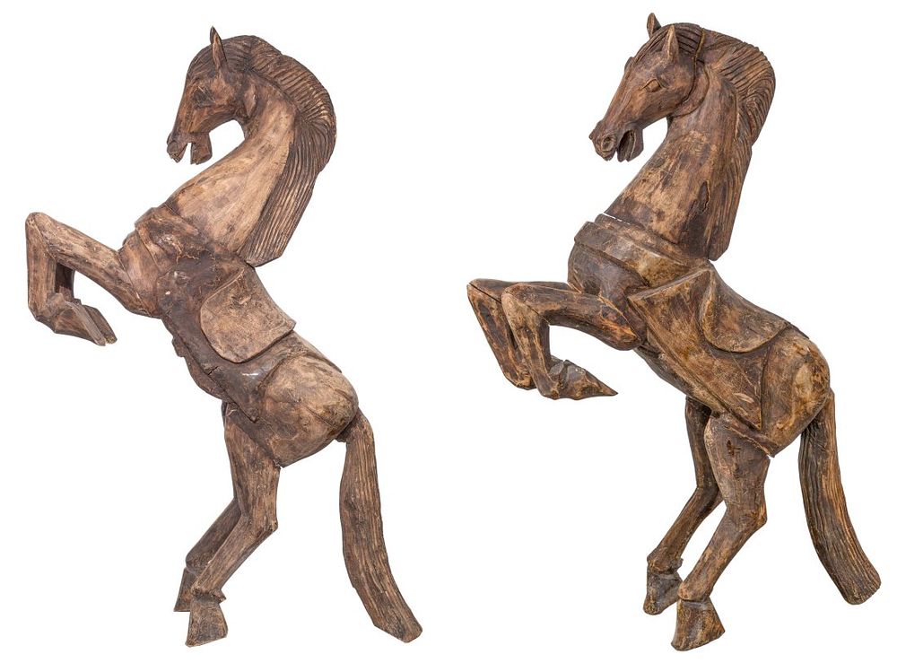 Lot 370: Carved Wood Horses