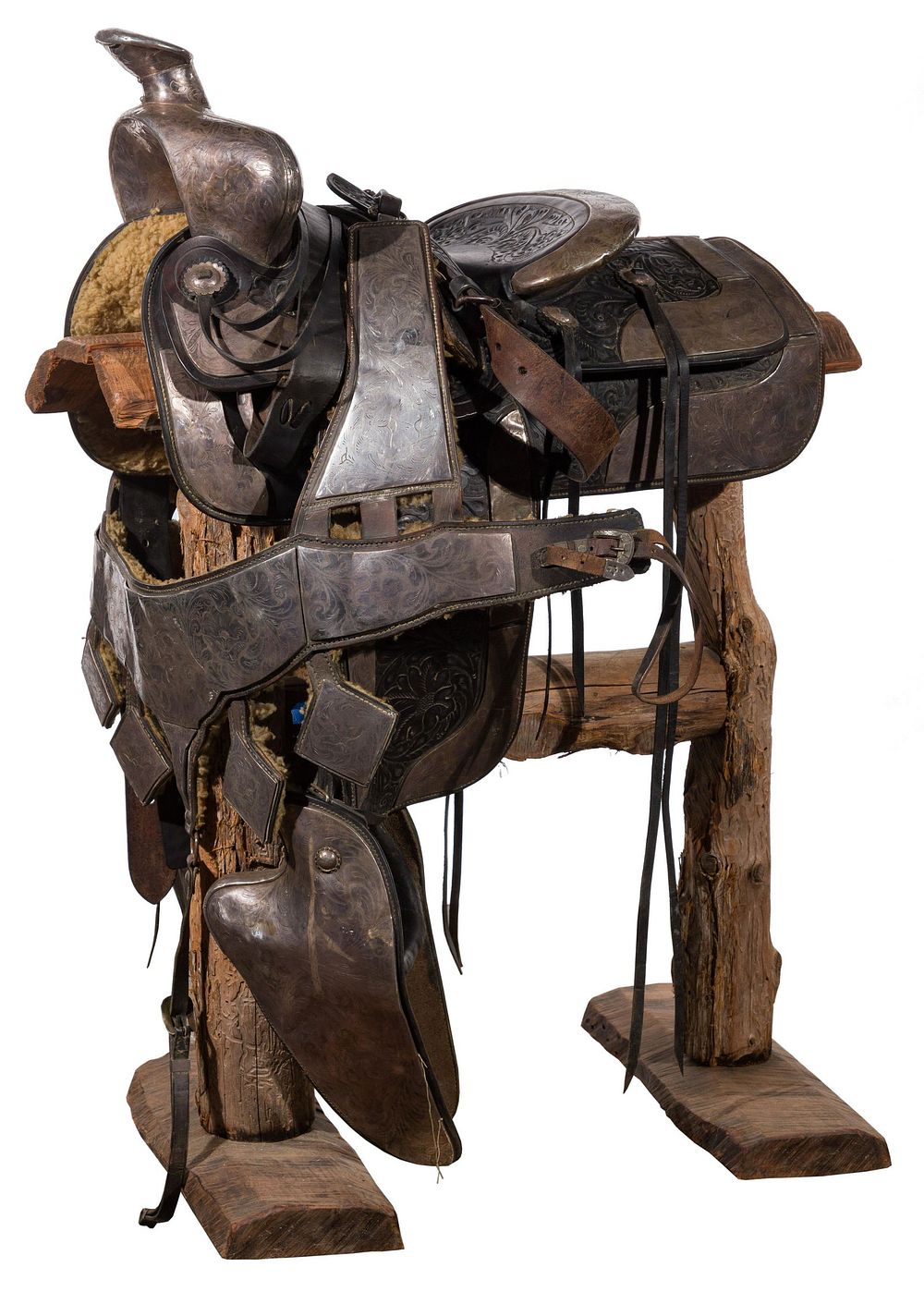 Lot 378: Brown Leather and Silver-Mounted Parade Saddle and Breastplate