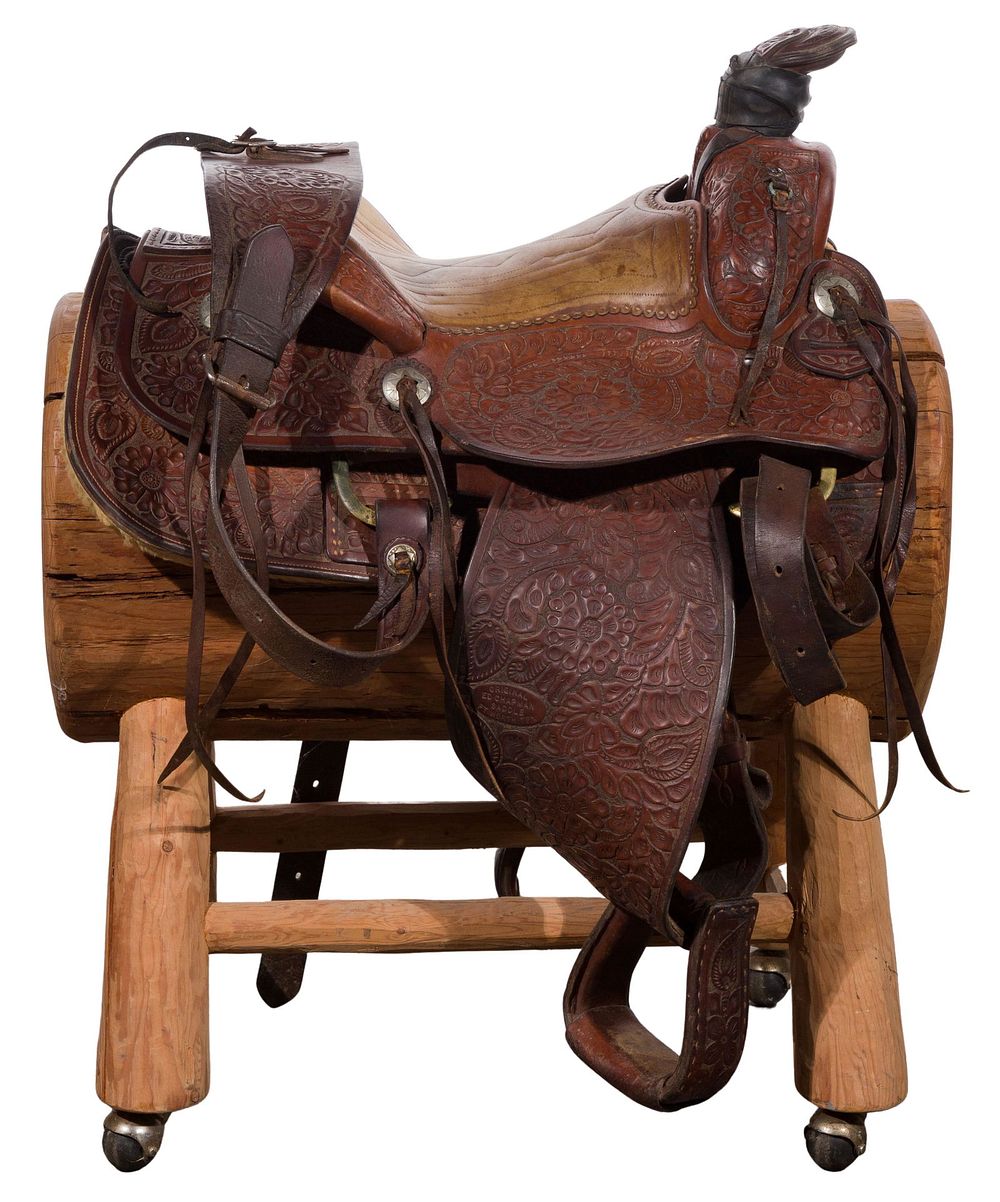 Lot 380: Ed Chapman Brown Leather Show Horse Saddle