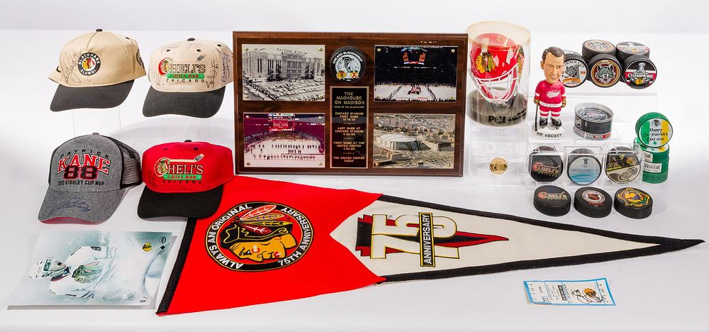 Lot 419: Chicago Blackhawks Memorabilia Assortment