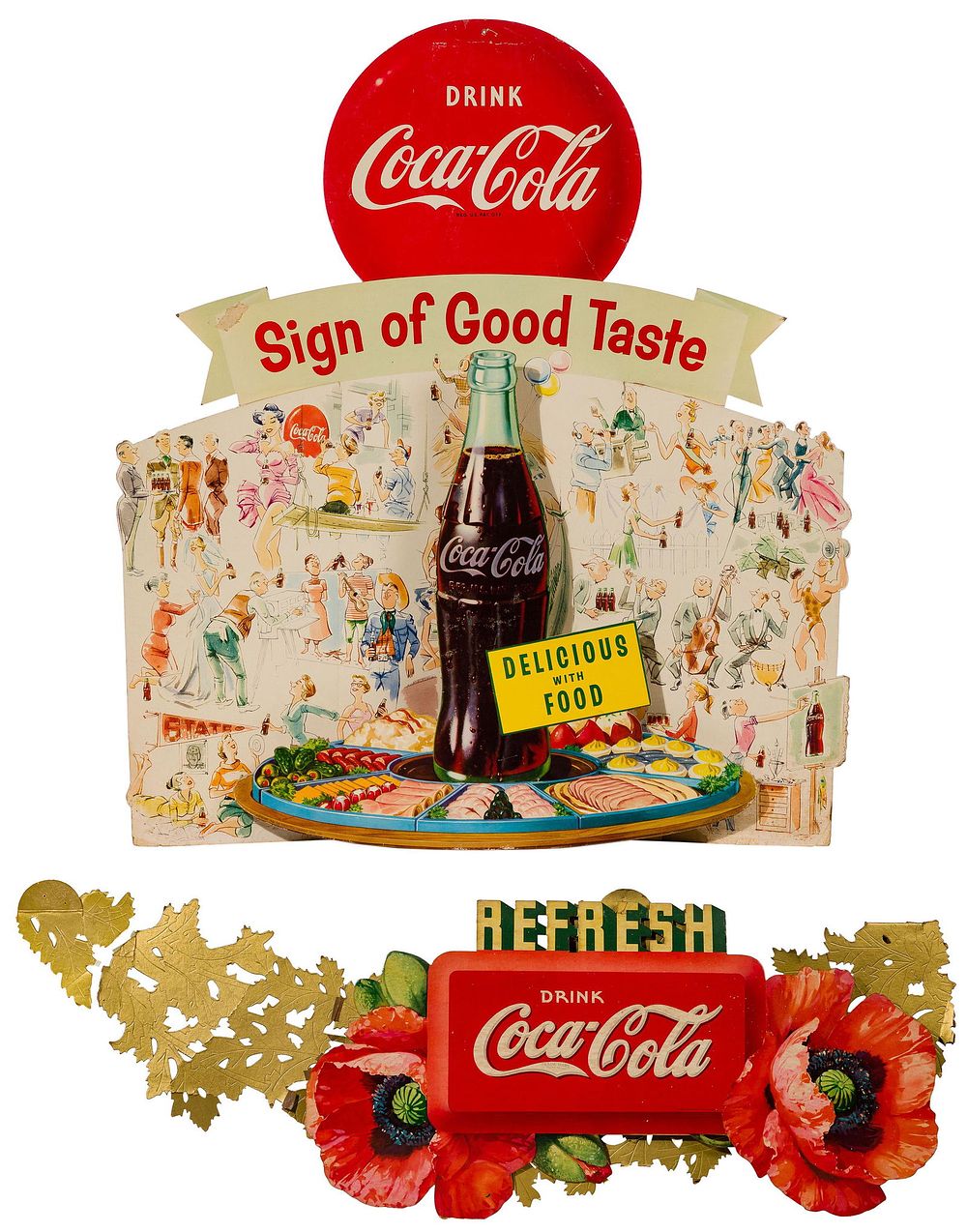 Lot 448: Coca-Cola Die Cut Cardboard Signs