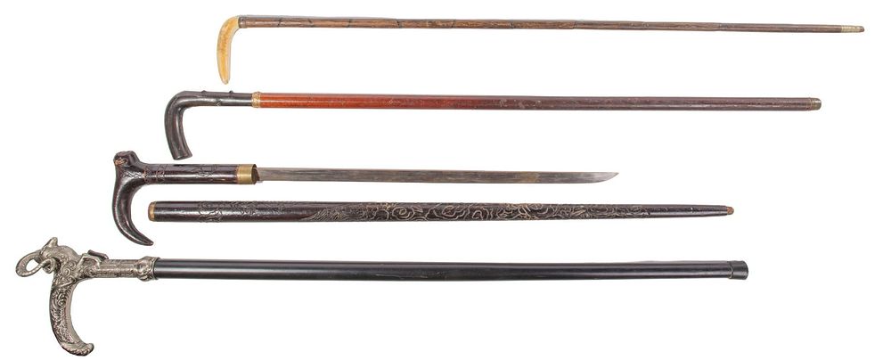 Lot 465: Walking Cane and Sword Cane Assortment