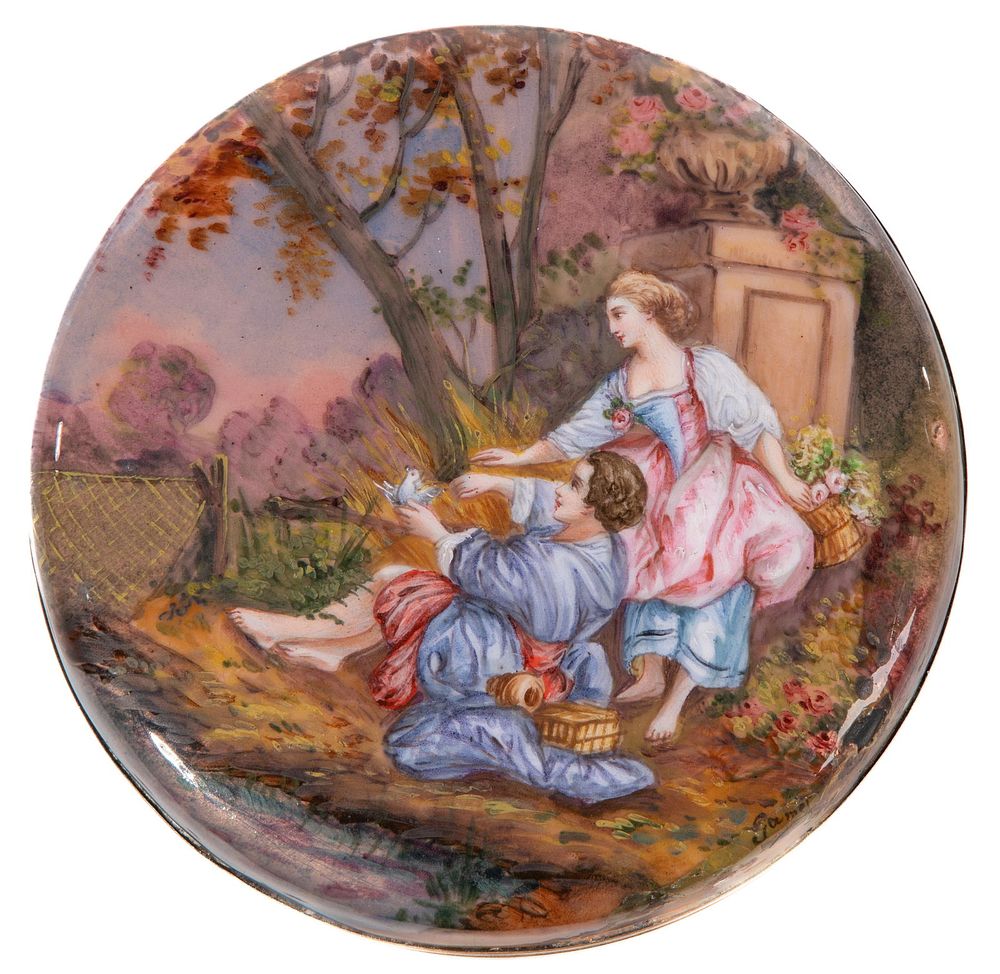 Lot 475: French Enamel Covered Box