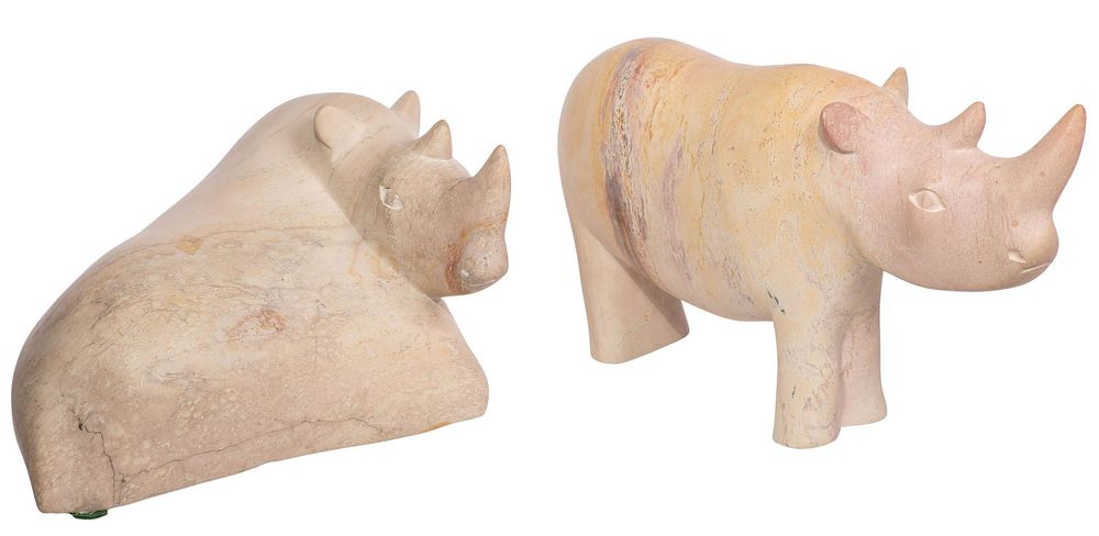 Lot 514: African Shona Carved Stone Rhinoceroses
