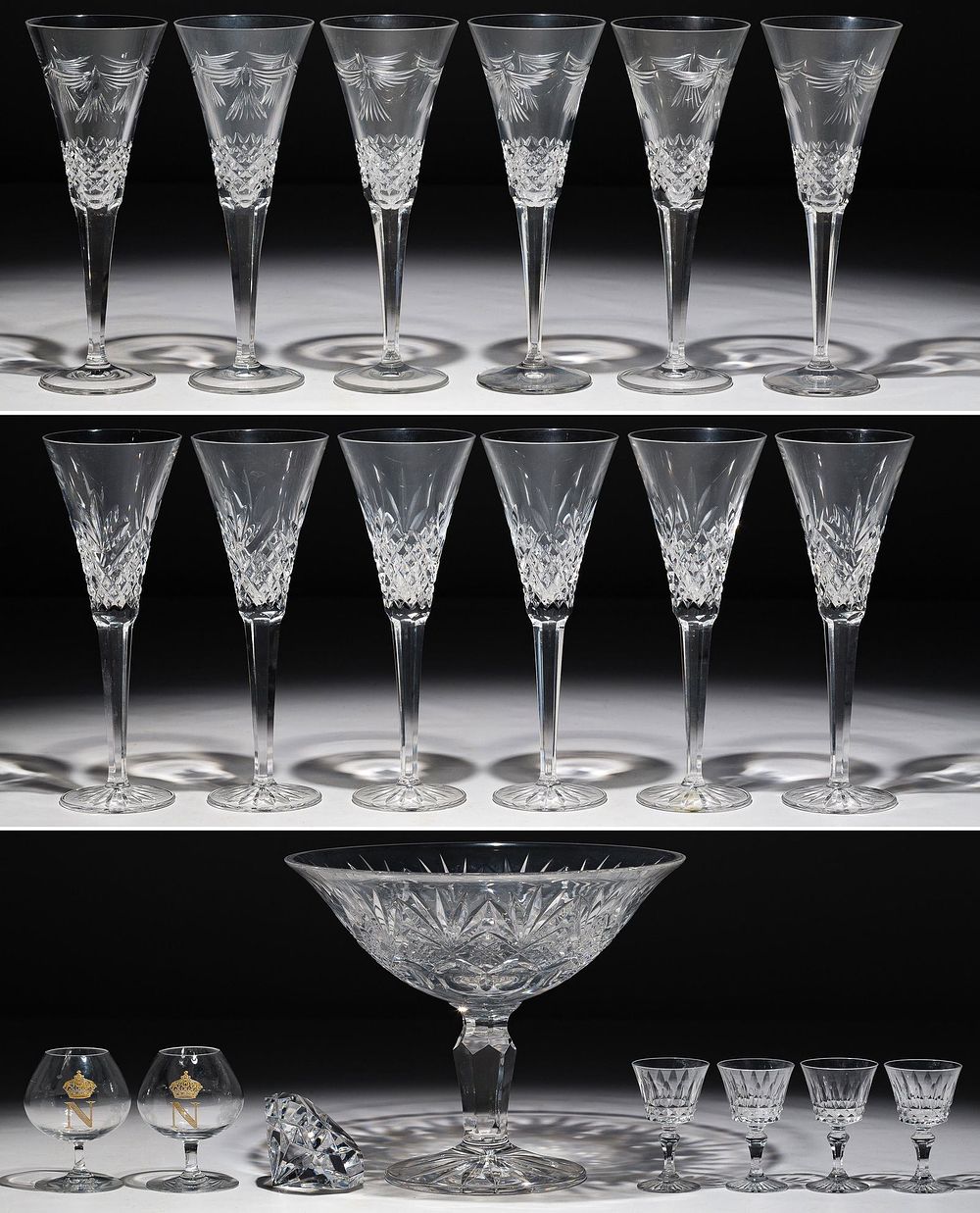 Lot 522: Baccarat and Waterford Crystal Assortment