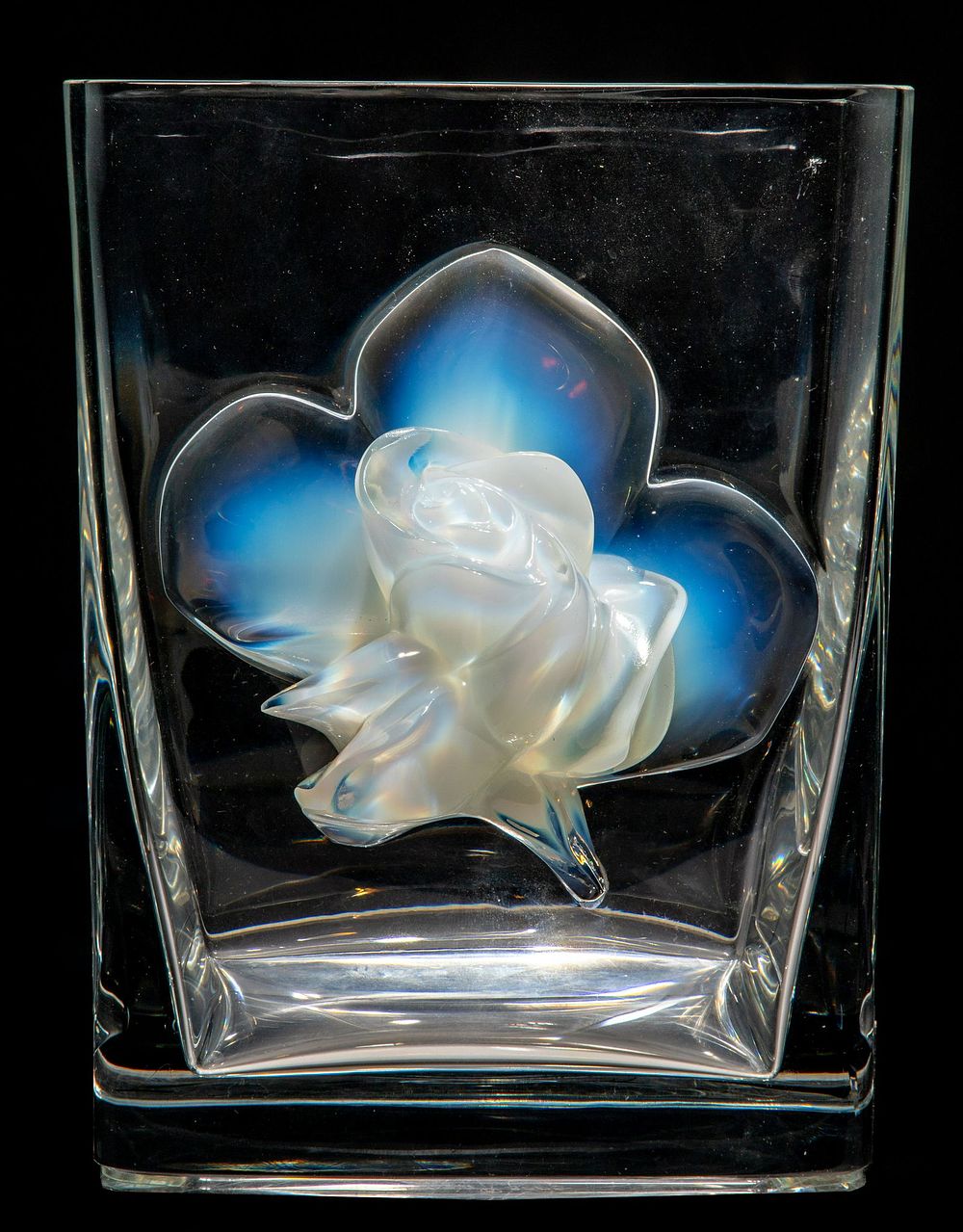 Lot 528: Lalique Crystal Rose Vase