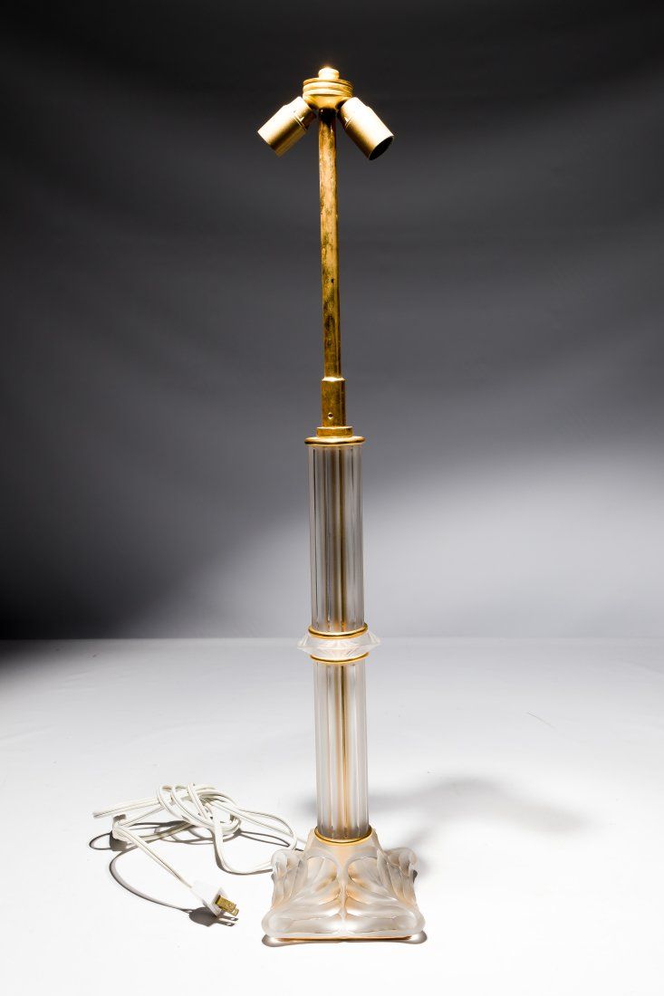 Lot 530: Lalique Crystal 'Olympia' Table Lamp