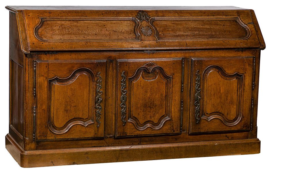 Lot 549: English Oak Secretaire Desk