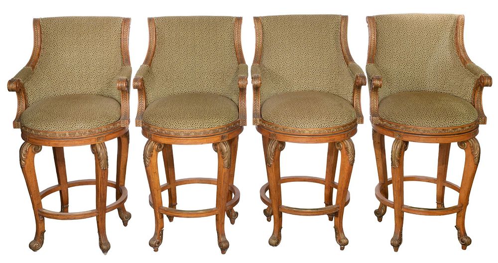 Lot 554: Ferguson Copeland Upholstered Swivel Stool Collection