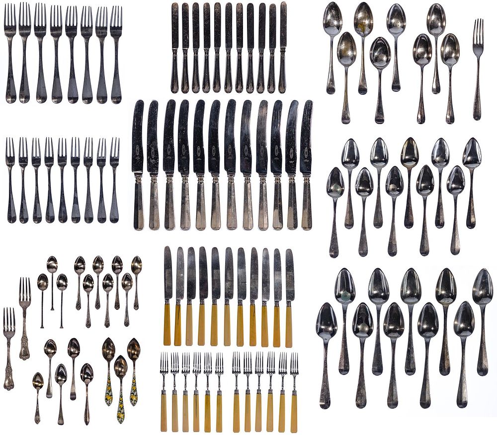 Lot 159: Dutch (833) and Sterling Silver Flatware Assortment