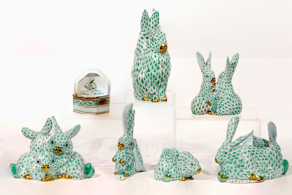 Lot 199: Herend Porcelain Rabbit Assortment