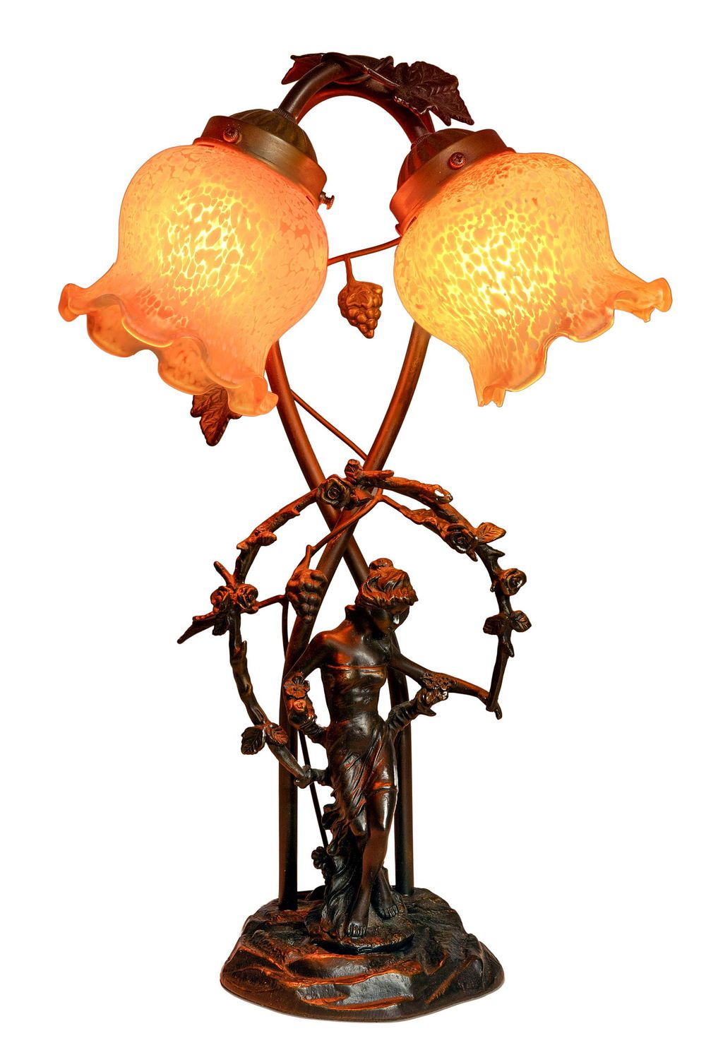 Lot 204: Meyda 'Pond Lily Trellis Girl' Accent Lamp
