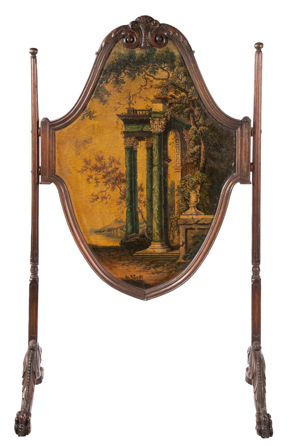 Lot 215: Georgian Style Hand Painted Oak Fireplace Screen