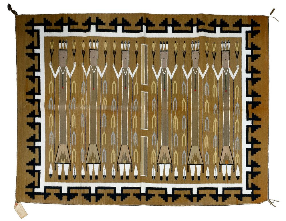 Lot 222: Native American Indian Navajo 'Yei' Wool Rug