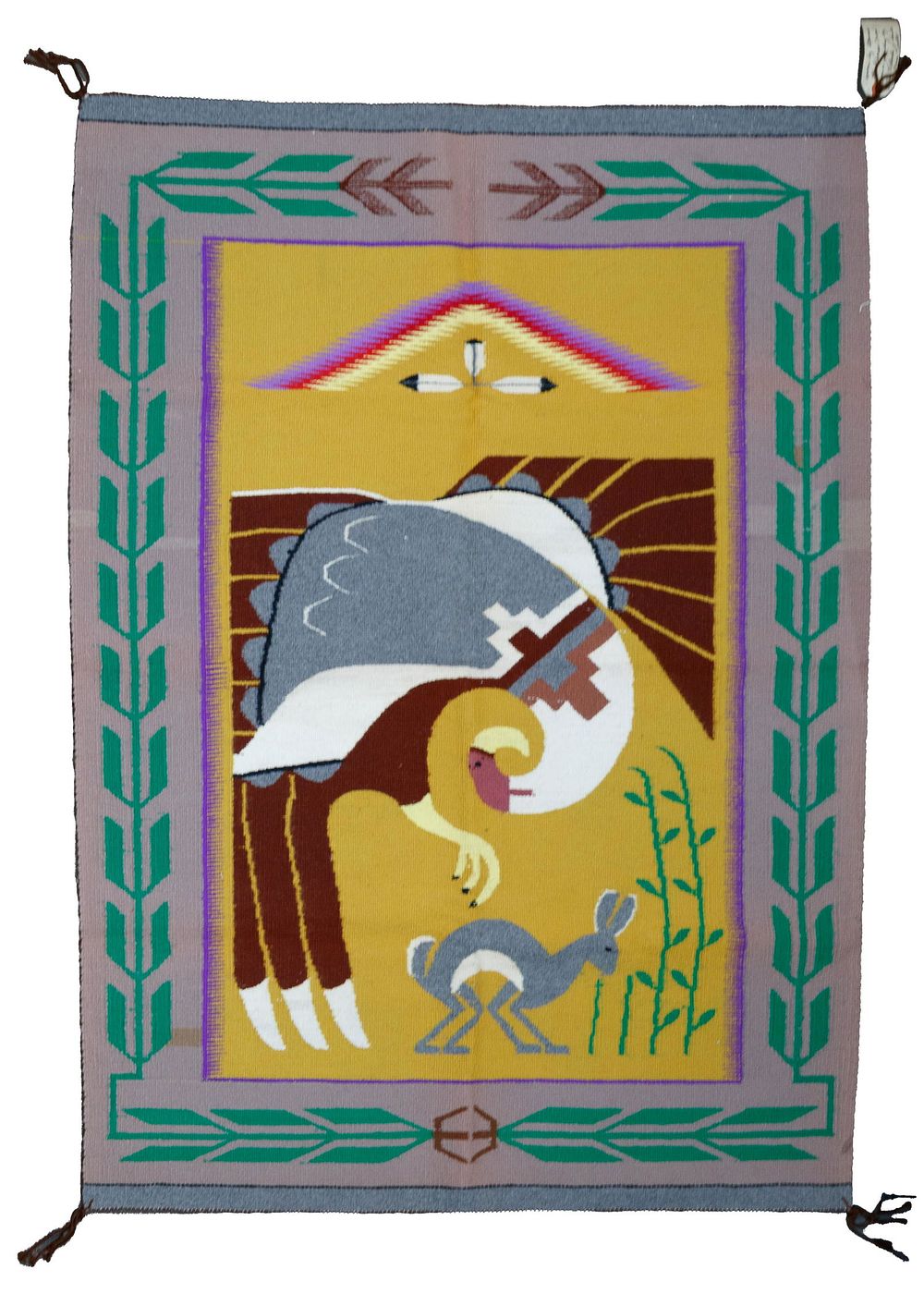 Lot 223: Atsuma Blackhorse Native American Indian Navajo Wool Rug