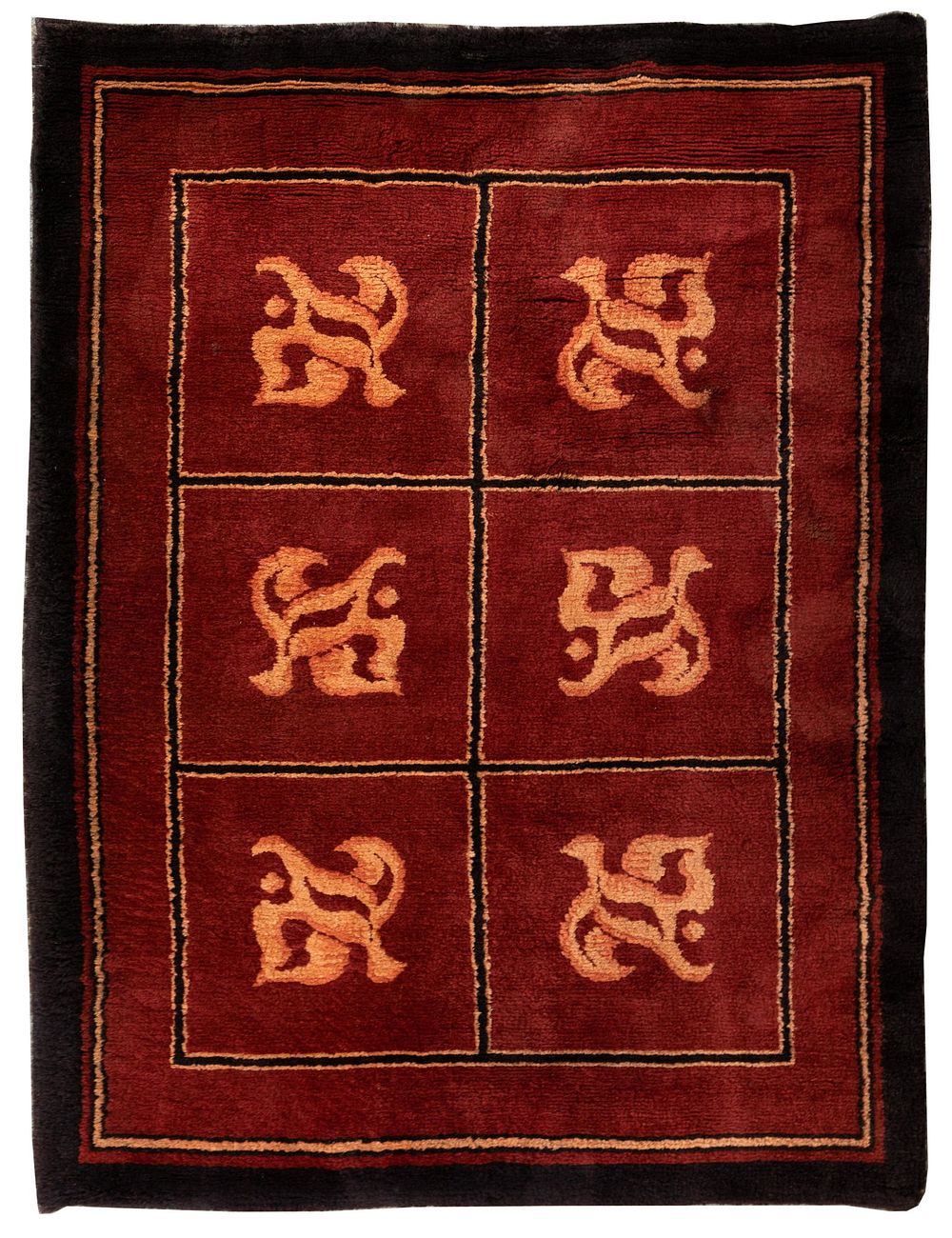 Lot 227: Ivan da Silva Bruhns (French, 1881-1980) Art Deco Wool Rug