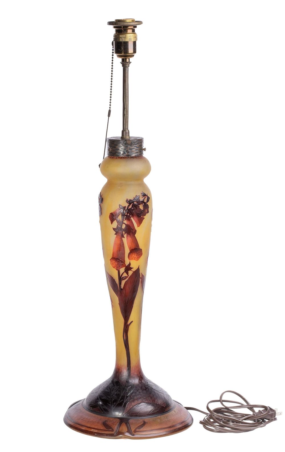 Lot 238: Paul Nicholas for D'Argental Cameo Glass Lamp