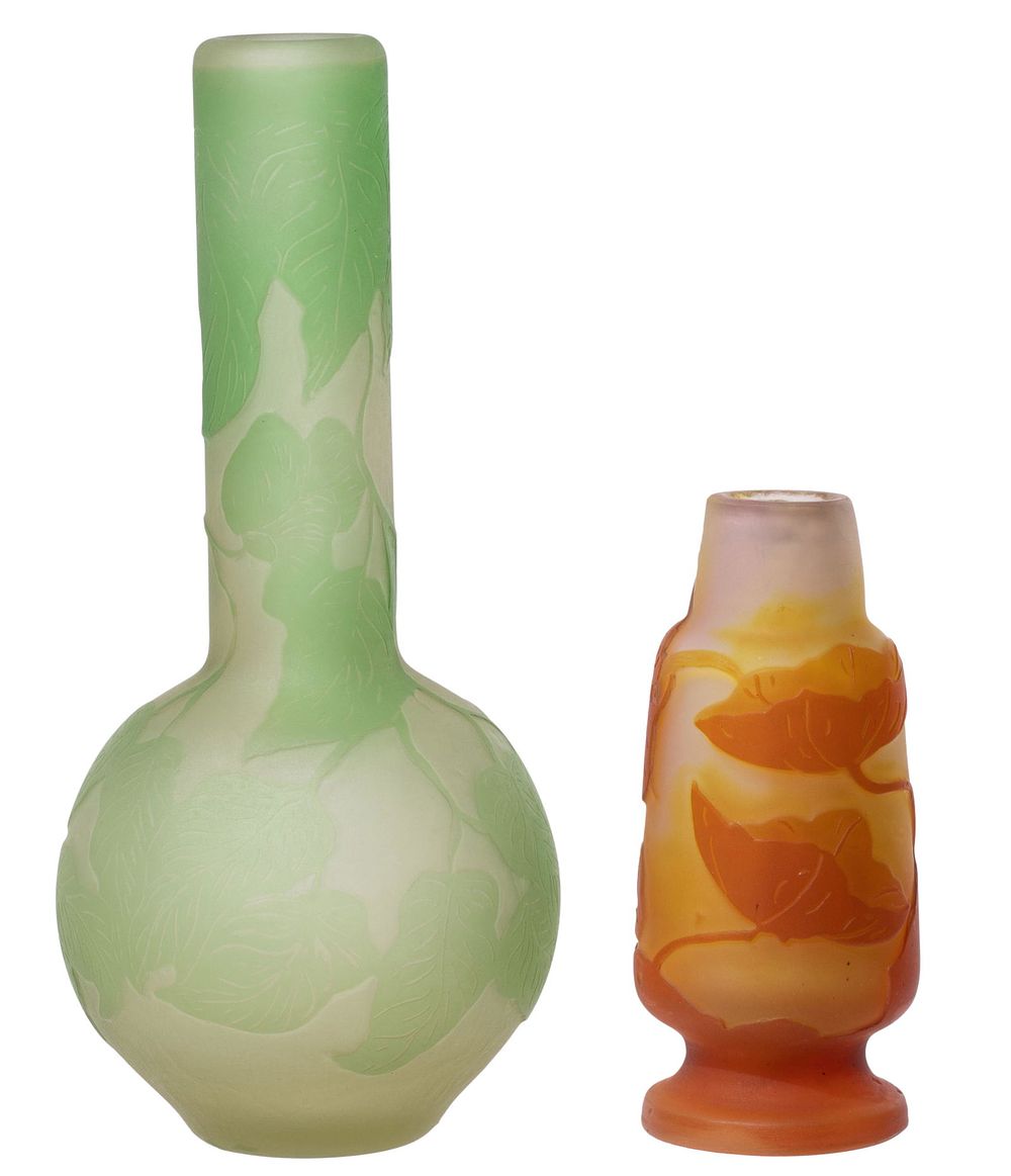 Lot 239: Galle Cameo Glass Vases